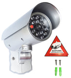 Dummy Kamera, Überwachungskamera als Attrappe mit blinkender LED, Bewegungssensor in wettergeschütztem Gehäuse