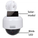 Hochwertige Solar Speed-Dome-Kamera-Attrappe mit Objektiv, Blink-LED, Befestigungsmaterial