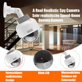Hochwertige Solar Speed-Dome-Kamera-Attrappe mit Objektiv, Blink-LED, Befestigungsmaterial