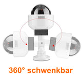 Hochwertige Solar Speed-Dome-Kamera-Attrappe mit Objektiv, Blink-LED, Befestigungsmaterial