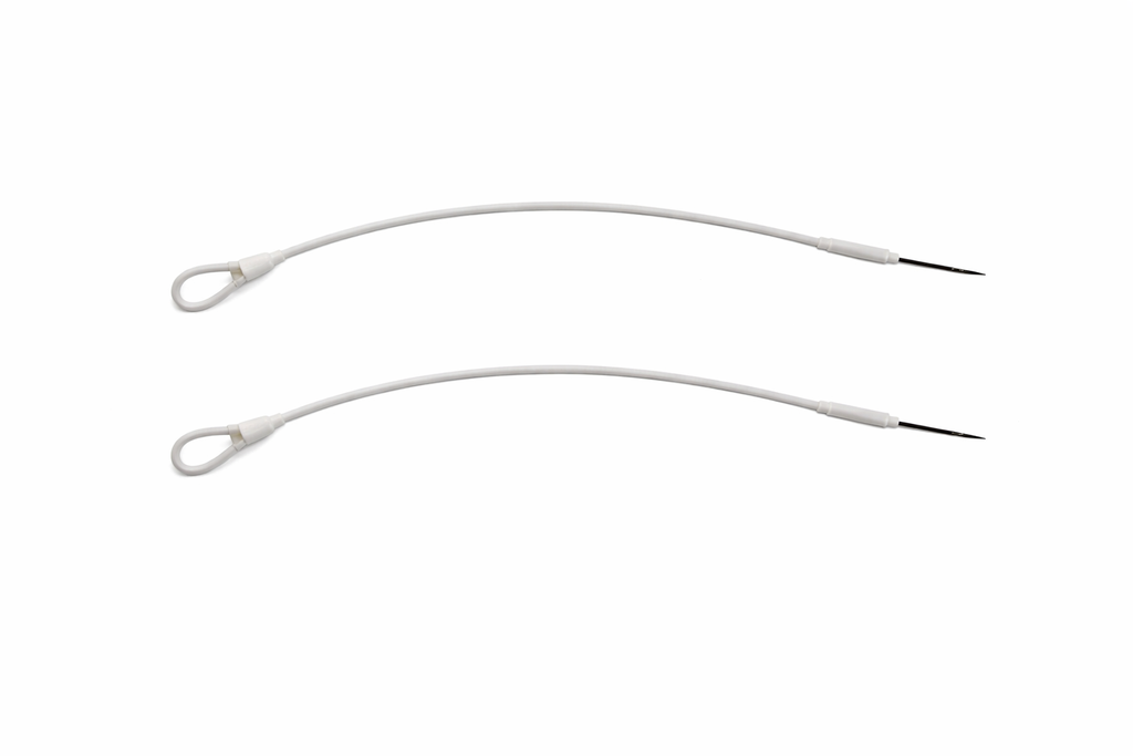 100 Warensicherung Stahlschlaufe „Elegance“ Schwarz/Weiss 18 cm Sicherheitskabel für Hartetiketten