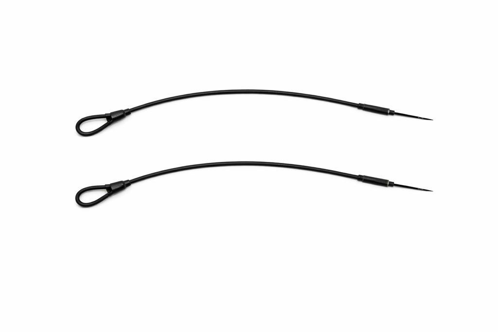 100 Warensicherung Stahlschlaufe „Elegance“ Schwarz/Weiss 18 cm Sicherheitskabel für Hartetiketten