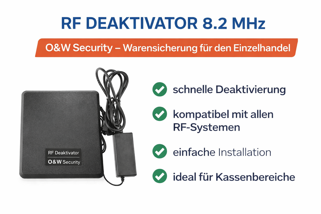 RF Deaktivator 8.2 MHz – O&W Security – Deaktivator für RF Warensicherungsetiketten