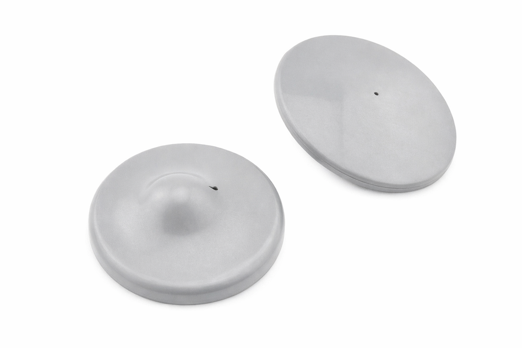 100 Sicherungsetiketten Hartetiketten RF 8,2 MHz Galaxy – Schwarz – Ø 5 cm