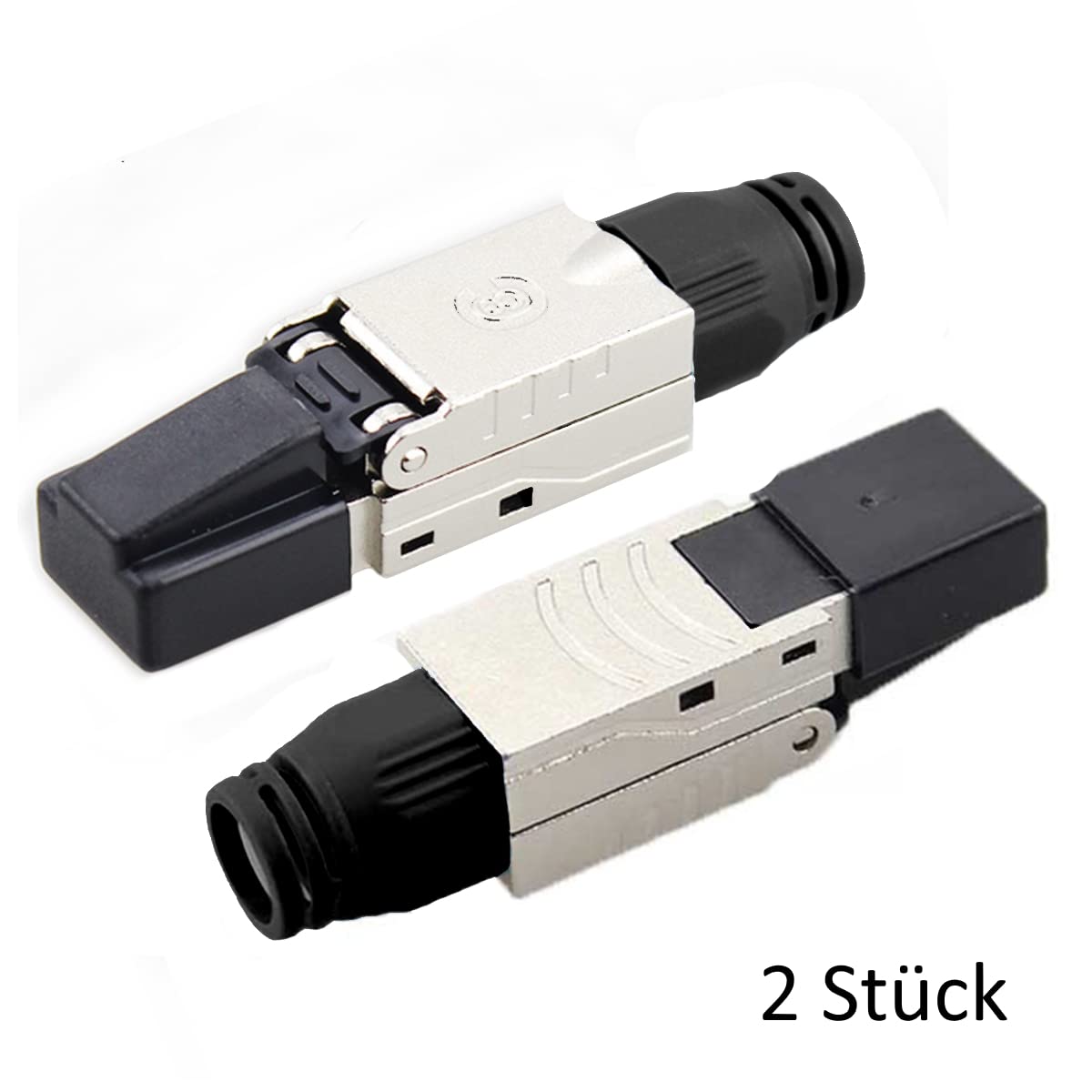 Netzwerkstecker CAT8 RJ45 Werkzeuglos abgeschirmt 40 Gbit pro Sek für Verlegekabel