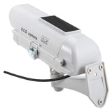 Große Solar-Überwachungskamera-Dummy - Outdoor Kamera Attrappe mit Objektiv und Blink-LED