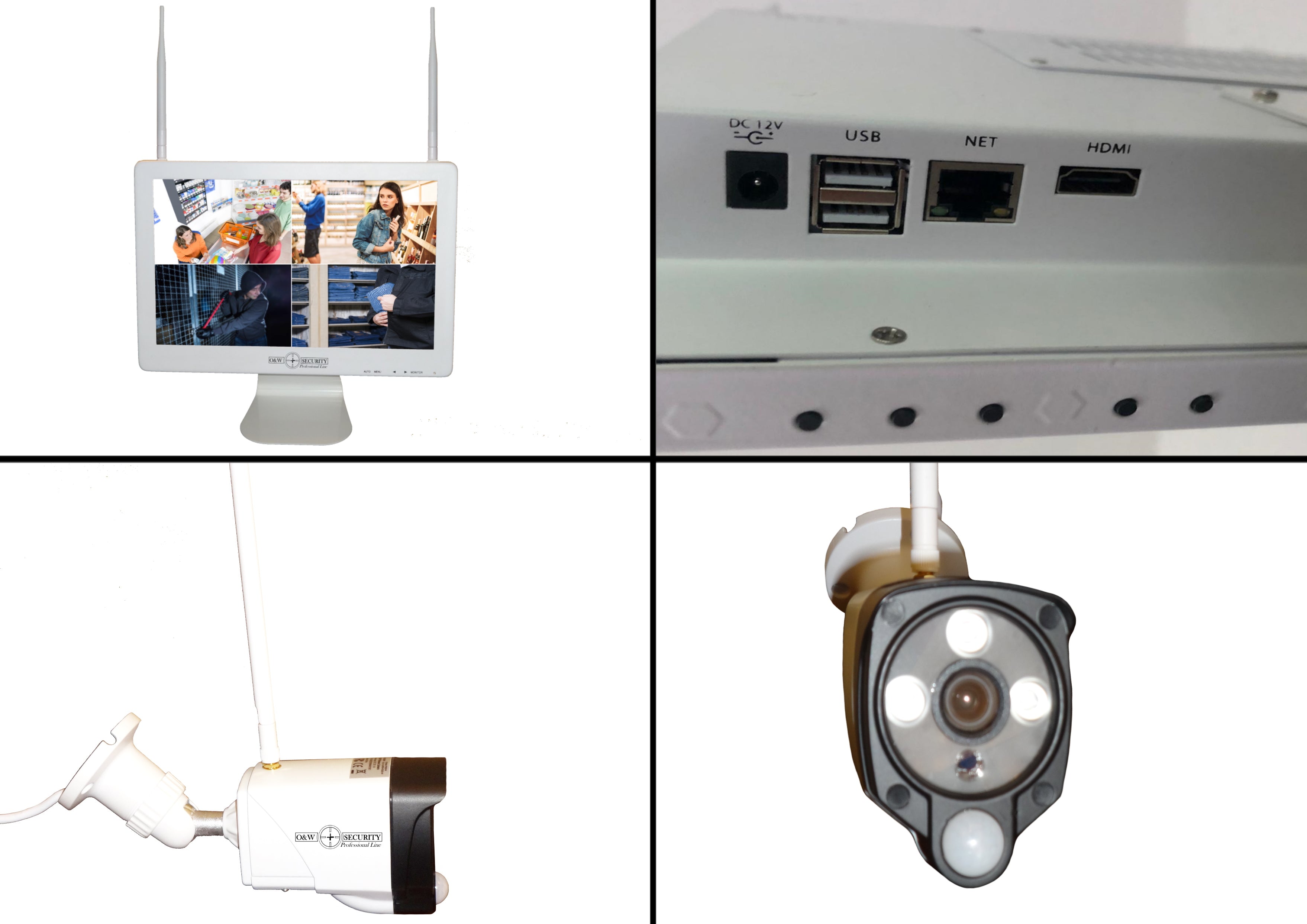 Videoüberwachung Set WiFi mit Monitor, 4 Kameras inkl  Montage & Leasing