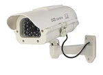 Große Solar-Überwachungskamera-Dummy - Outdoor Kamera Attrappe mit Objektiv und Blink-LED