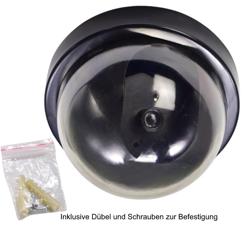 Dome - Überwachungskamera Dummy Sehr realistisch mit Blink-LED.