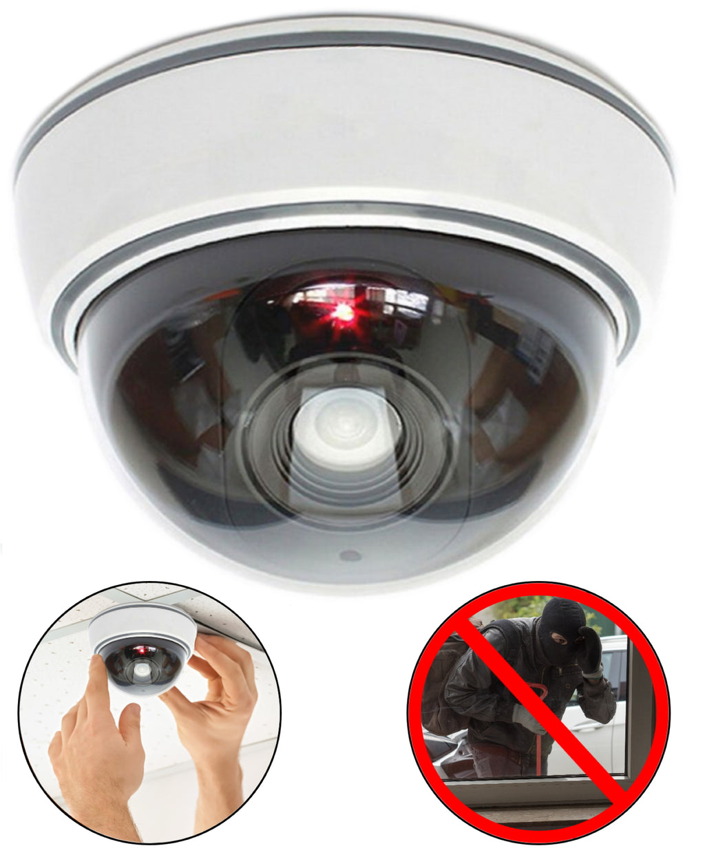 Überwachungskamera Attrappe Sehr realistisch mit Blink-LED.