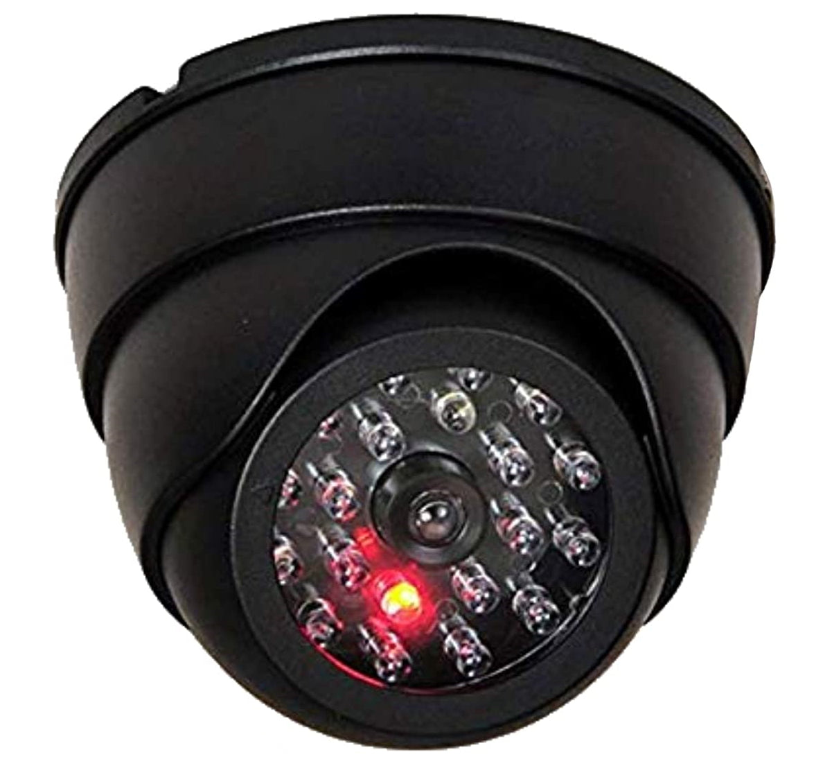 Dome Kamera Attrappe mit IR-Strahler, Objektiv & Blink-LED – Abschreckung