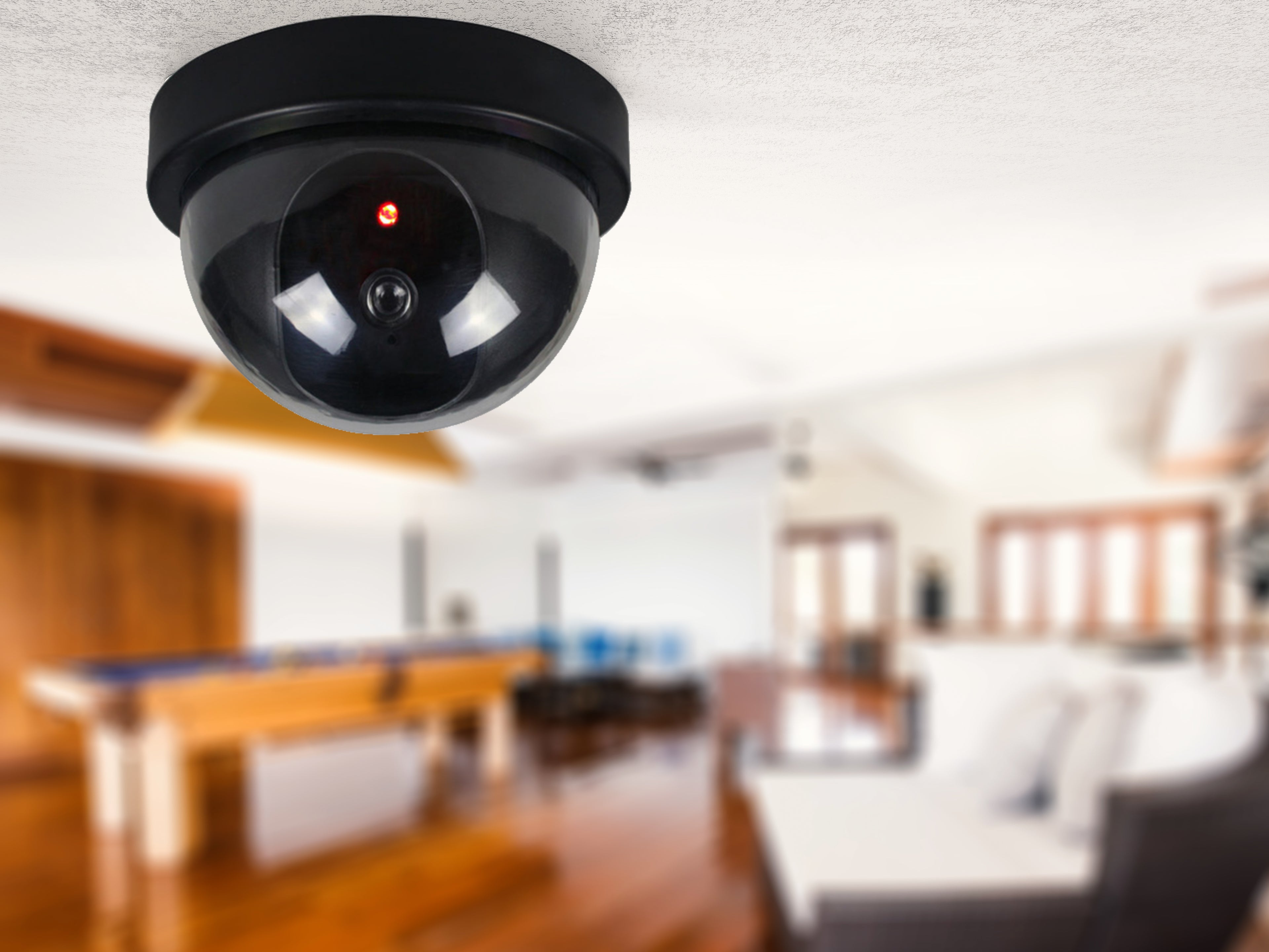 Dome - Überwachungskamera Dummy Sehr realistisch mit Blink-LED.
