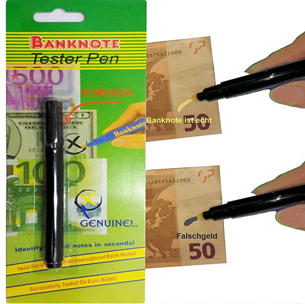 10 Stück Geldscheinprüfer / Falschgeldtester – Geldscheinprüfstift zur schnellen Echtheitsprüfung von Banknoten