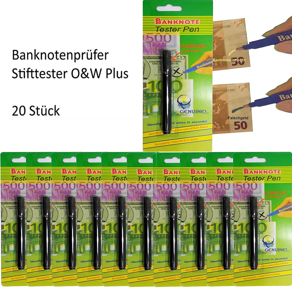 10 Stück Geldscheinprüfer / Falschgeldtester – Geldscheinprüfstift zur schnellen Echtheitsprüfung von Banknoten