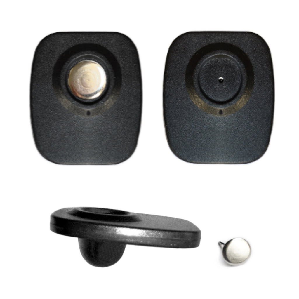500 Sicherungsetiketten RF 8,2 MHz Mini schwarz mit Nadel