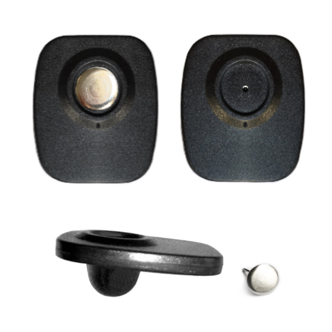 500 Sicherungsetiketten RF 8,2 MHz Mini schwarz mit Nadel