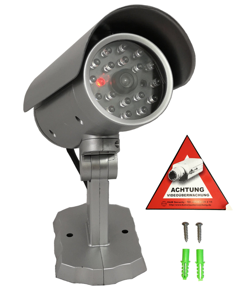Dummy Kamera, Überwachungskamera als Attrappe mit Led Outdoor