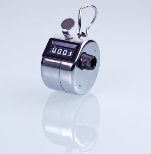 3 x Mechanischer Handzähler, Aufwärtszähler, Personenzähler, 4-Stellig