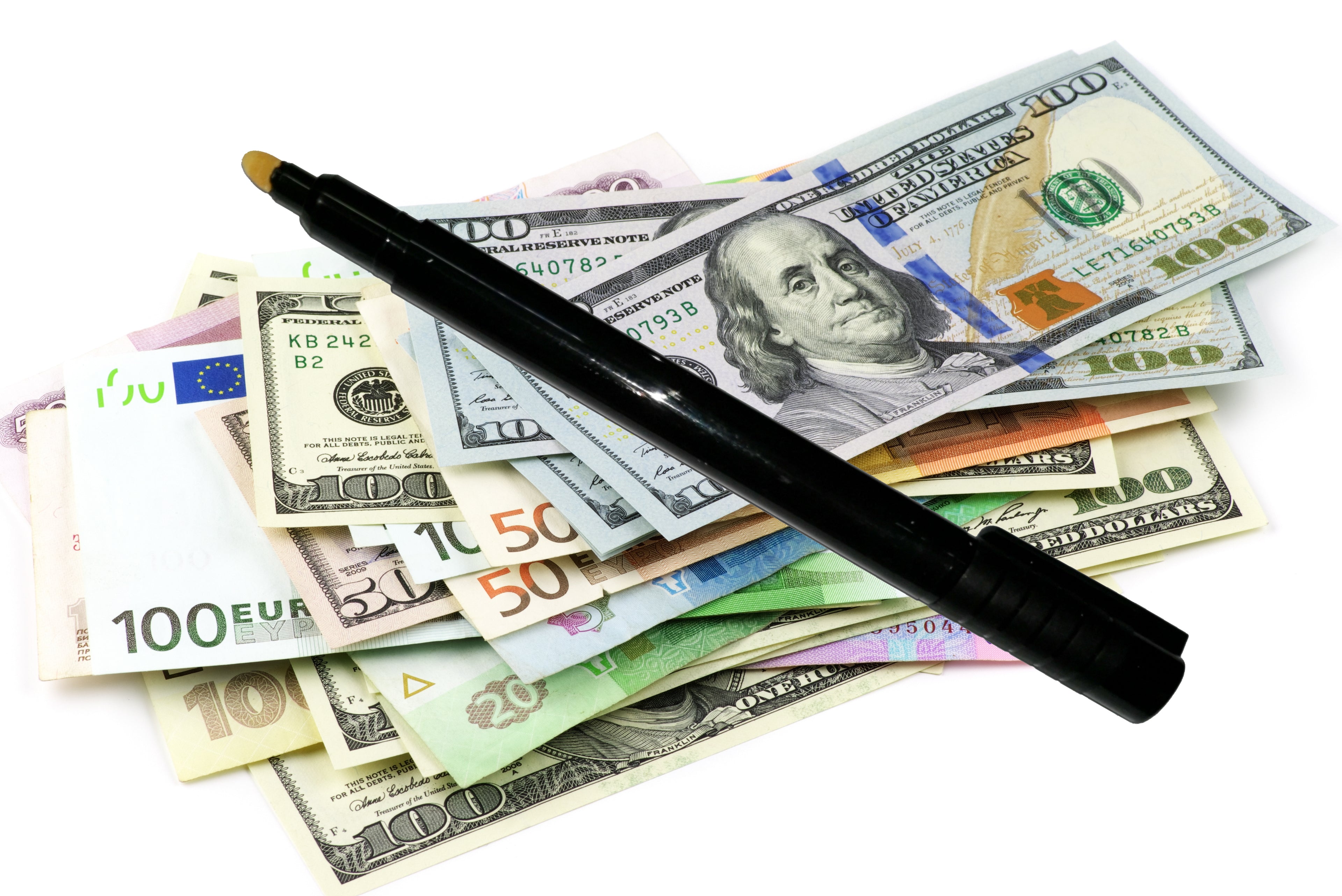 10 Stück Geldscheinprüfer / Falschgeldtester – Geldscheinprüfstift zur schnellen Echtheitsprüfung von Banknoten