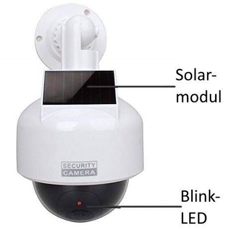 Große Solar-Überwachungskamera-Dummy - Outdoor Kamera Attrappe mit Obj –  O&W Security