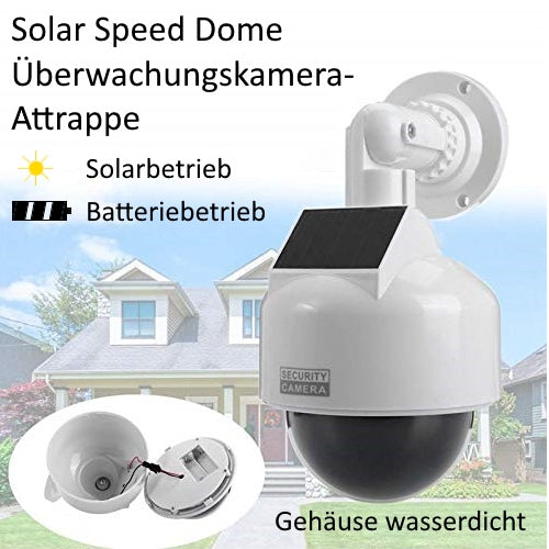 Solar Speed-Dome-Kamera-Attrappe, Blink-LED