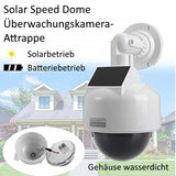 Hochwertige Solar Speed-Dome-Kamera-Attrappe mit Objektiv, Blink-LED, Befestigungsmaterial