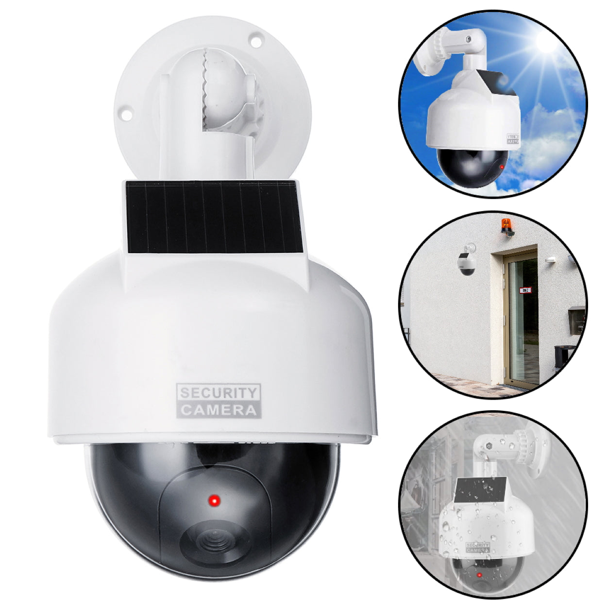 Solar Speed-Dome-Kamera-Attrappe, Blink-LED