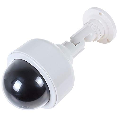2 x Speed Dome Kameras Attrappen mit Objektiv, Blink LED und Warnaufkleber