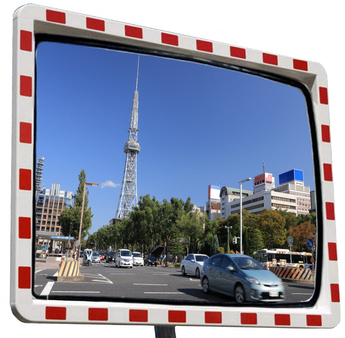 Verkehrsspiegel Sicherheitsspiegel 40x60 cm mit Reflektoren