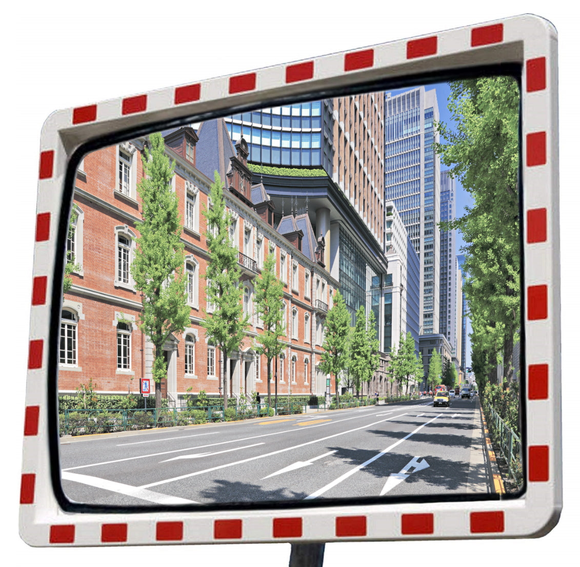 Verkehrsspiegel Sicherheitsspiegel 40x60 cm mit Reflektoren