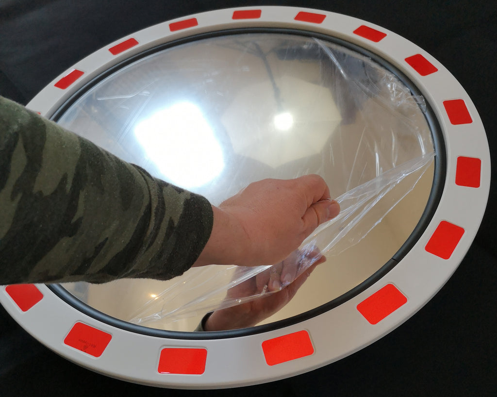 Runder Profi - Verkehrsspiegel mit Reflektoren Außendurchmesser 90cm