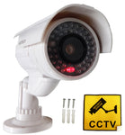 2 Stück Überwachungskamera-Attrappen mit Blink-LED, täuschend echt, wasserdicht